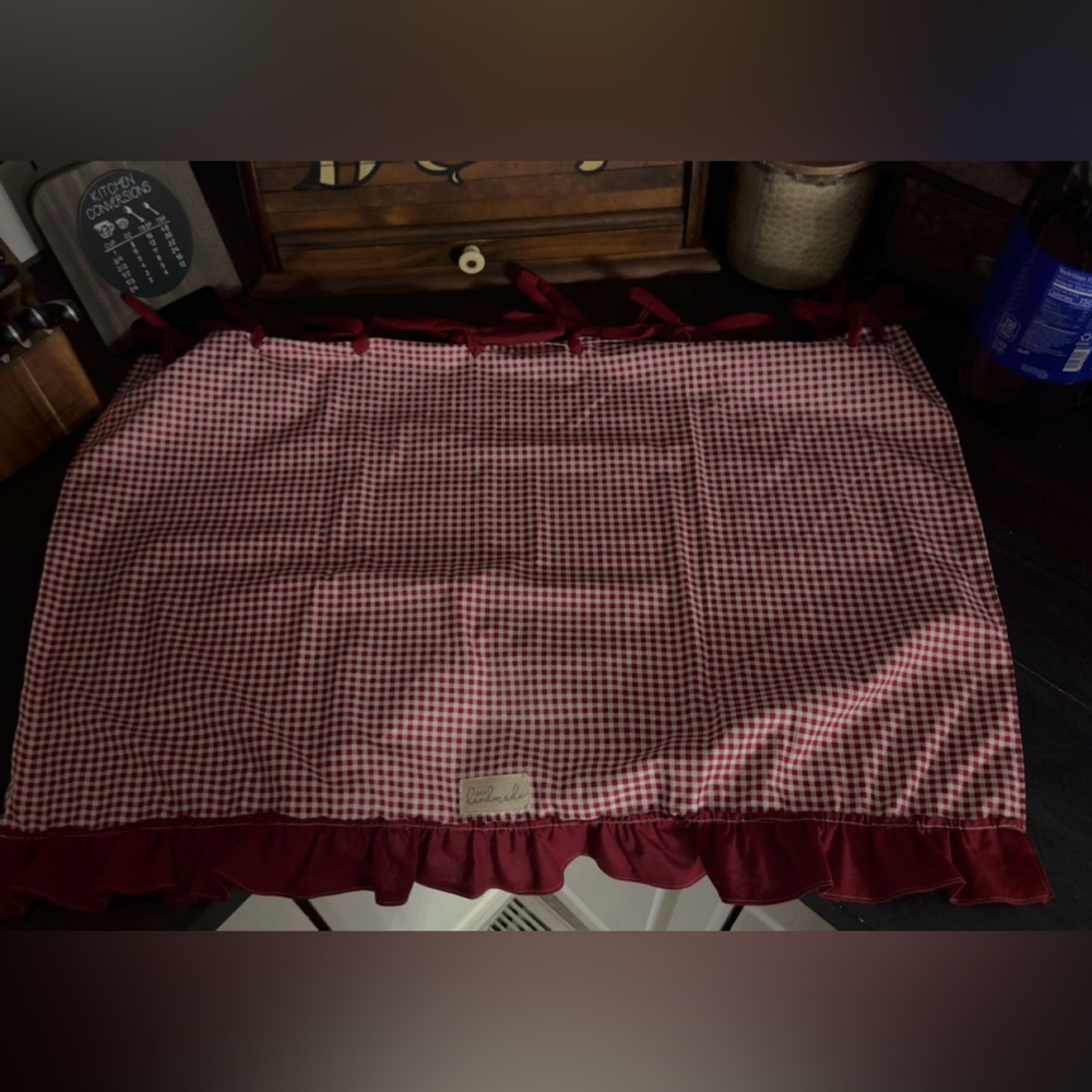 Red Gingham Oven Curtain (choice of 1)